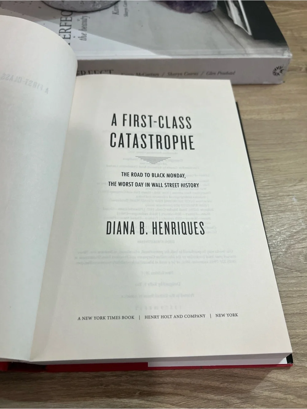 A First-Class Catastrophe Diana Henriques Hardcover Book 1987 Wall Street Crash⁠